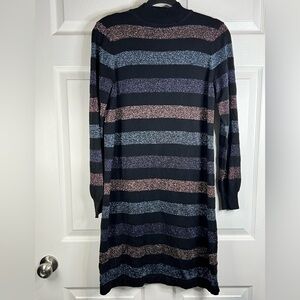Sugarhill Brighton Glittered Jewel Tone Striped Knit Dress - Size 12